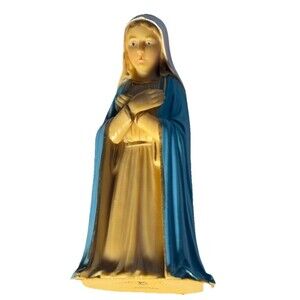Vintage 1960s Mary Nativity 3.75" Figurine Figure Plastic Hong Kong Replacement